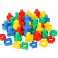 30Pcs/Set Creative Kids Toy Colorful Plastic Insert Blocks Nut Children Mosaic Puzzle Screw Building Block Baby Educational Toys. 