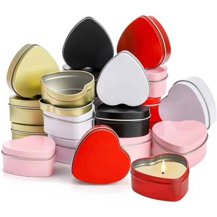 Practical Tinplate Heart Shape Tins Empty Small Heart-shaped Containers ...