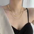 New Wen Jian Blade Chain Titanium Steel Clavicle Chain Girl Student Snake Bones Chain English Fashion Korean Necklace Short Pure Necklace. 