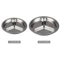 Round Divided Plates Stainless Steel Mess Trays Food Plate. 