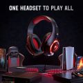 Beexcellent GM-1 Gaming Headset for PS4 PS5 Xbox One Switch PC with Noise Canceling Mic, Deep Bass Stereo Sound (Black Red). 