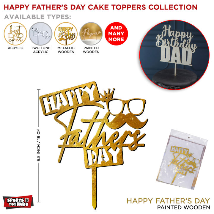 Happy Father's Day Cake Topper, Acrylic & Wooden Father's Day Cake Toppers For Celebration & Party Supplies Decorations Cupcake & Cake Toppers I Love Baba, Happy Birthday Father, Papa, Dad, Pyare Abbu Jan, Baba Jan, Daddy, Best Father Decor : UvaxEKHx