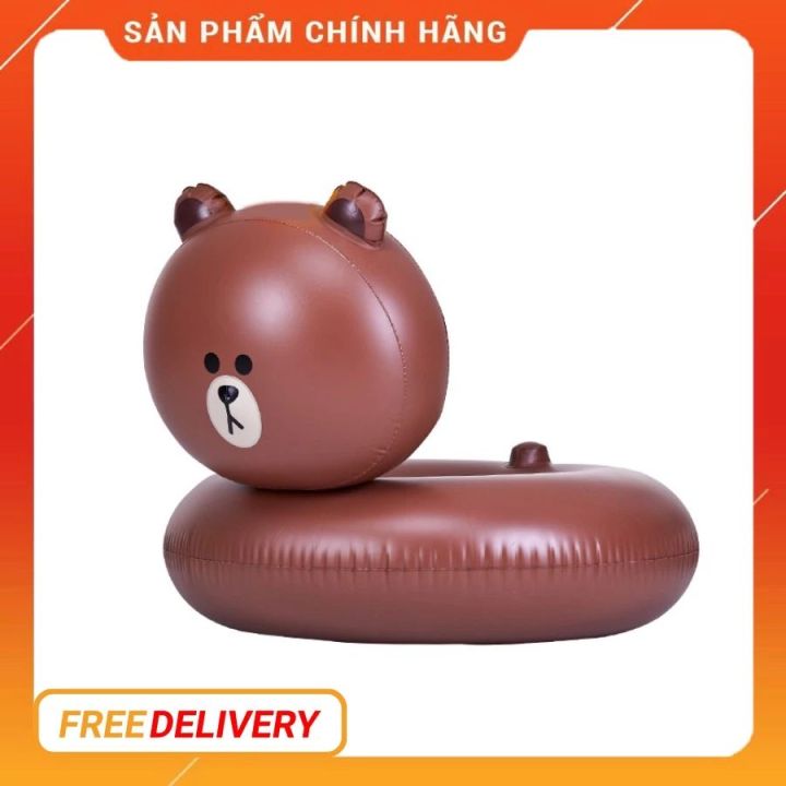 BROWN BEAR TRAVEL SWIMMING FLOAT LINE FRIENDS BROWN and SALLY RING TUBE  105X85CM 14+