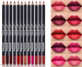 Pack of 6/12 - Lip Liner Pencil - Multicolor. 