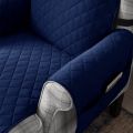 Wing Arm Chair Covers With Pockets - Quilted Design - Cotton - 1 Piece Cover for Chair Protection. 