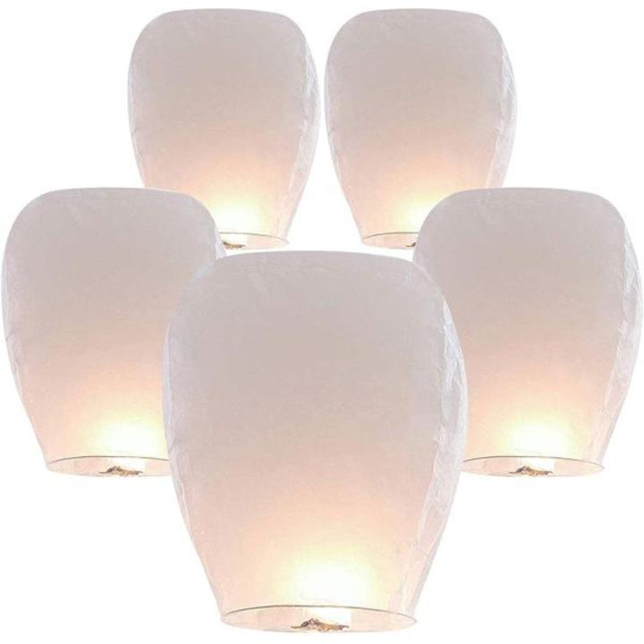 Sky Lantern Pack Of 5 | Paper Sky Lanterns For Functions | Sky Lanterns In MultiColors | Eco-Freindly Sky Lanterns | Sky Lanterns For Functions | Birthday Parties, Bridal Showers, Weddings, Baby Showers, and even Celebrations of Life Events.
