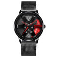 [ETOP]Wheel Watch Men Vacuum Plating Car Rim Hub Style Non-Mechanical Watches Stainless Quartz Wristwatch. 