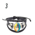 Uchiha Clan Rinnegan Sharingan Eye Bracelet Anime Braided Leather Bracelet Cosplay Jewelry A912. 