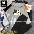 High Quality Winter Fleece Tracksuit Export Quality Casual CUTE CAT Printed Hoodie + Trouser Track Suit for Boys_Girls. 