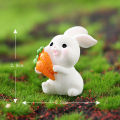 Cute Rabbit Mini Resin Bunnies Miniature Figures 3D Little White Rabbit Ornament Micro Landscape Dollhouse Decoration Diy Crafts. 