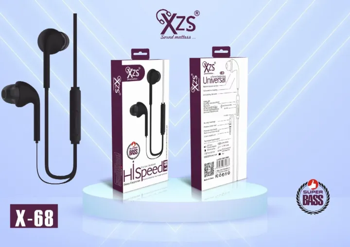 XZS%20X-68%20Handsfree%20%7C%20Crystal%20Clear%20Sound%20%7C%20Deep%20Bass%20%7C%203.5mm%20Wired%20Earphones%20%7C%20Built-in%20Mic%20-%20Image%202