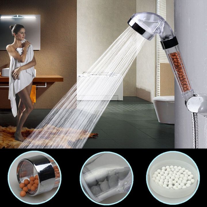 Bathroom Negative Ion SPA Shower Head Health Automatic Filter Nozzle Pressure Spray Water Saving Faucet