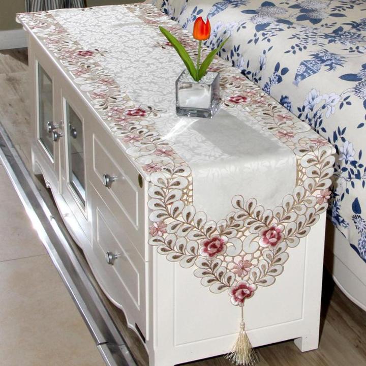 New Table Runner Embroidered Floral Table Cloth Pattern:#1 flower Size:40X150cm