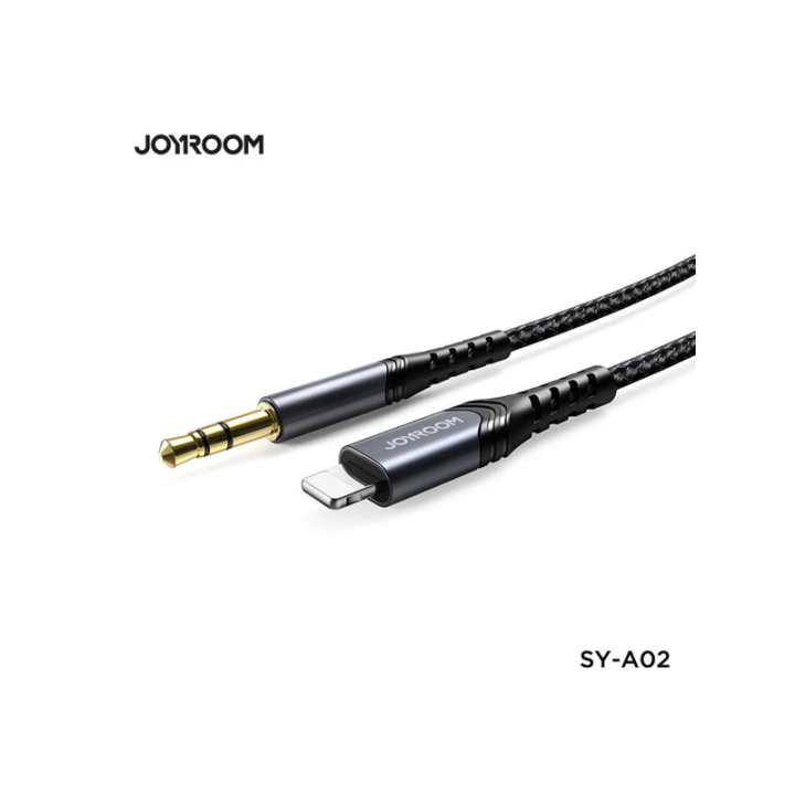 joyroom sya02 Stereo aux cable adapter 3.5mm to lightning converter original headphone splitter fast connectivity compatible with iphone car laptop and pc