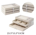 Three-Layer Jewelry Organizer Box for Women – Large Capacity Storage Case for Earrings, Rings, Necklaces, Bracelets – Imported Display Jewelry Holder. 