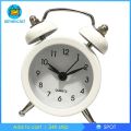 [🆕ALM1-10--] Battery Powered Quartz Alarm Clock, Loud Twin Bell, Bedside Clocks White. 