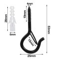 25 PCS Metal Hanging Hook with Safety Buckle, Windproof Screw Hooks for Hanging Outdoor String Lights for Hanging Plants,. 