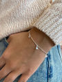 Korean Jewellery Silver Moon Star Bracelets For Girls - Silver Chain Hand With Star Moon Shining Female Jewellery For Girls. 