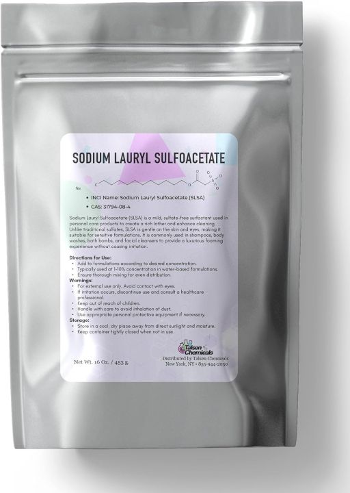 SLSA Sodium Lauryl Sulfoacetate Powder Cosmetic Grade 16 oz / 453 g