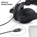 Rapoo H150 Stereo Wired Over Ear Headphones with Microphone Noise-Reduction, USB. 