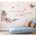 JM7316 Tree Branch Flower Floral Wall Sticker Decals Home Decor TV background Living Room Bedroom Mural poster. 