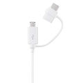 Samsung USB Combo Cable - Length 150 Cm - Fast Charging Supported - Type C & Micro USB - Data Cable - Model EP-DG930 - White. 