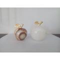 Pack of 2(Medium and Small) Apple shaped marble sculpted home decor item. 