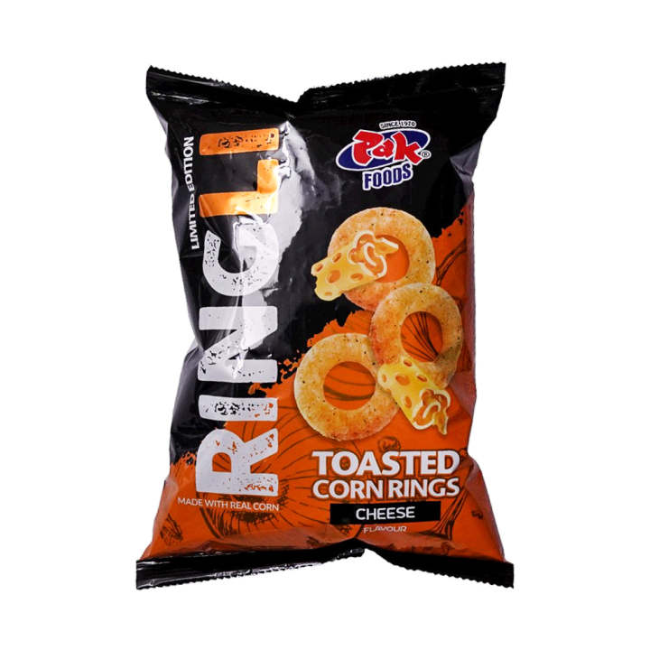 Alfatah Mall - PAK FOODS RINGLI TOASTED CORN RINGS CHEESE 45 GM-AFP-000396796