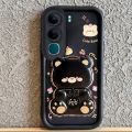 Case for vivo v40 V50 V60 lite vivo Y19S 4G y29s y04 Y29 4g V50 LITE 5G back cover Softcase Silicone shockproof Cover new design aesthetic Rotatable mirror Cute Bear with holder JTXXZJ01. 