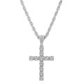 Men Women Hip Hop Cross Pendant Necklace With 4mm Zircon Tennis Chain Iced Out Exquisite Bling Jewelry Fashion Trendy Creative. 