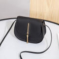 Semi-circle Saddle bag Chic Solid color Shoulder bag Crossbody bag Golden tassel Double layer Small square bag for Casual Daily. 