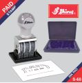 SHINY S-68 Dater Rubber Stamp With "Paid" Message And Signature Place. 