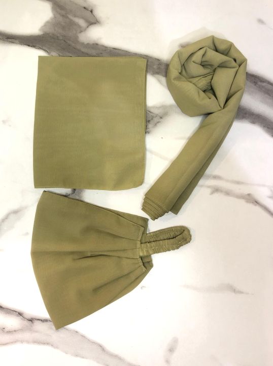 Chiffon Georgette Hijab Scarf Plus Niqab Patii Plus Cap stoller for girls Shades Available Easy to wear Double Loop Plain Chiffon Georgette Hijab Stoller Scarf- Multicolour Dupattas for girls and women