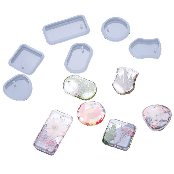 6pcs/set DIY Epoxy Keychain Silicone Mold Resin Hanging Pendant