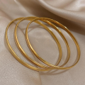 4Pcs Plain Steel Plated non-openable Bracelets | Gold Bangle Bracelet Kara for Women Girls Fashion Jewelry | Golden Plain bangles for women. 