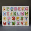 Wooden 3D Alphabet Puzzle Board - Capital ABC Letters. 