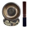 Tibetan Singing Bowl Set with New Dual End Stroker Cushion for Meditation Yoga Spiritual Healing Mindfulness,Black. 