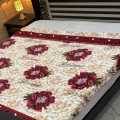 BeQuest Soft Fleece AC Blanket Set for Double Bed - Elegant  Floral Design. 