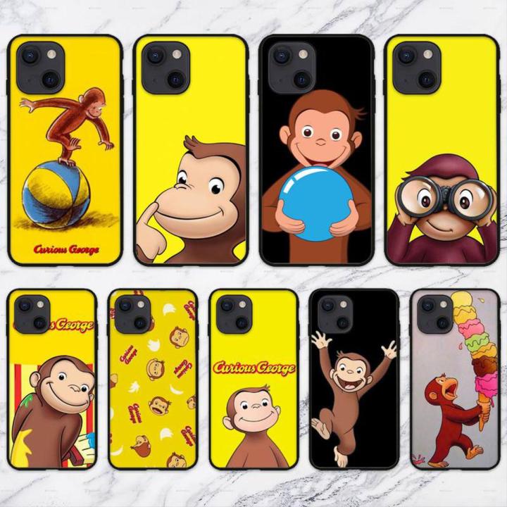 Curious George Monkey Phone Case For iPhone 11 12 Mini 13 14 Pro XS Max X 8 7 6s Plus 5 SE XR Shell