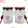 Premium Wave Design Spice Jars - 2-Pack with Screw Caps - 700gm for Containers Seasonings, Herbs, BBQ, and Spices. 