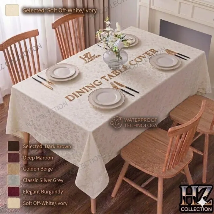 Luxurious PVC Tablecloth for Dining - Classic Floral/Polka Dot Pattern ...