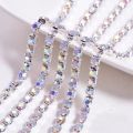 3yard 2mm Glass Crystal Rhinestone Chain, Multi bottom sew on Cup Chains For diy Sewing Garment Bags decorations Jewelry. 