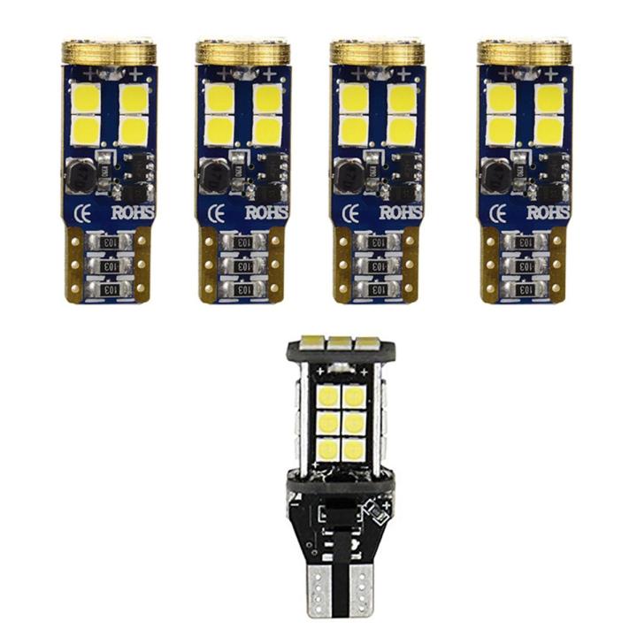 5 Pcs 921 912 T10 T15 W16W Led Reverse Light, Led Bulb 1500 Lumens Extremly Bright for Car Led Backup Reverse Lights 12V 24V White 24Smd 3030 & Cb T10-12Smd-3030