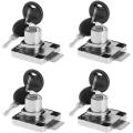 Pack of 4 Drawer Lock, Furniture Desk Cabinet Lock,  Desk Drawer Lock Box Lock for Home & Office With 2 Keys. 
