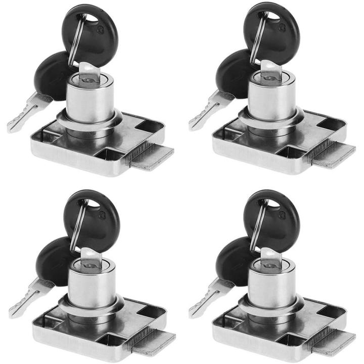 Pack of 4 Drawer Lock, Furniture Desk Cabinet Lock,  Desk Drawer Lock Box Lock for Home & Office With 2 Keys