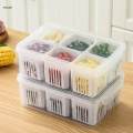 Food Storage Container 6 Compartments Partitioned Food Storage Container for Countertops Cabinets. 