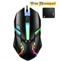 professional Ergonomic RGB wired Mouse Gaming optical Mice 1600DPI USB 2.0 head - High quality material. 