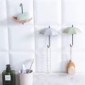 3-Piece Multicolor Umbrella Wall Hook Set - Key Holder, Decorative Storage. 