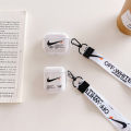 【Funny Bunny Toy Store】AJ lanyard Off-White AirPods 3 case 2021 1 pro Cases Soft Cover Drop with strap. 