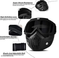 DETACHI Bike Face Mask, Face Shield, Full Face Protection Motorbike Helmet (Clear), Motorcycle Clear Goggle Tactical Detachable, Safety Face Shield Mask Goggles, Goggles Face Helmet Mask Fog-proof Warm Goggles Mask. 